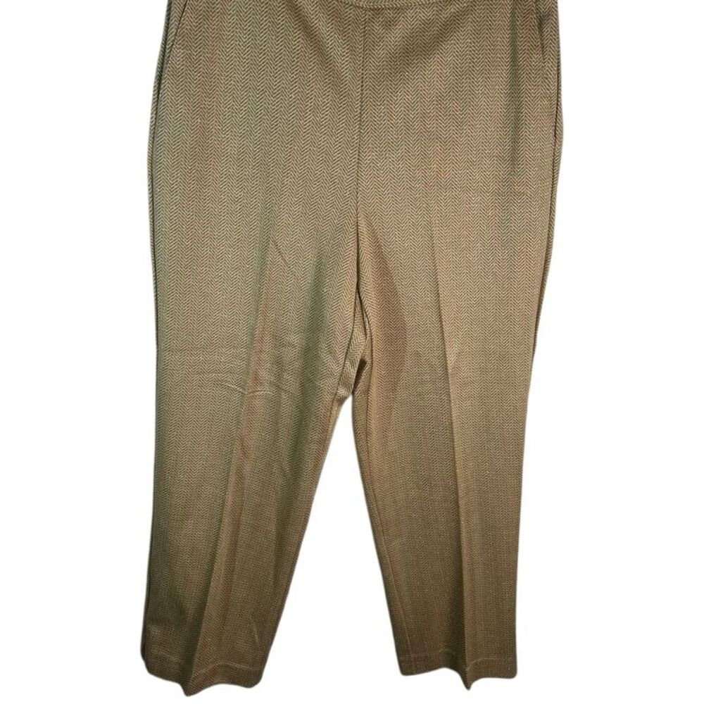 Alfred Dunner Ponte‎ Herringbone Dress Pants Elastic Waist Proportioned Short 14